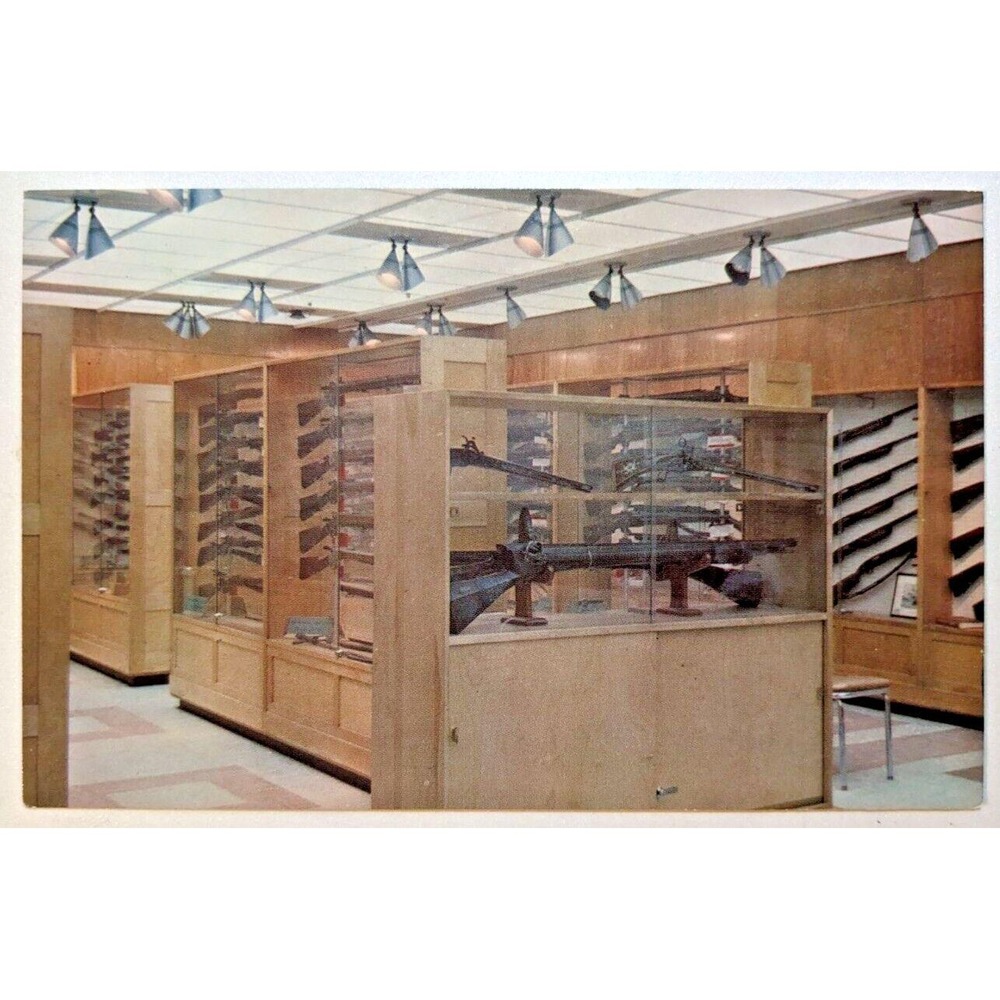 The Remington Gun Museum Firearm Display Ilion New York c1960s Chrome Postcard